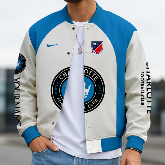 LIMITED EDITION - NEW CUSTOMIZED MLS09 CLF CHLT FC SATIN VARSITY & BASEBALL JACKET