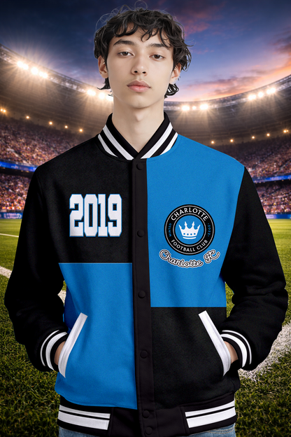 LIMITED EDITION - NEW CUSTOMIZED MLS09 CLF CHLT FC SATIN VARSITY & BASEBALL JACKET