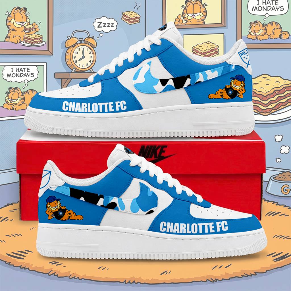 FINAL SALE - NEW CUSTOMIZED MLS09 CLF CHLT FC x GARFIELD AF1 SNEAKERS