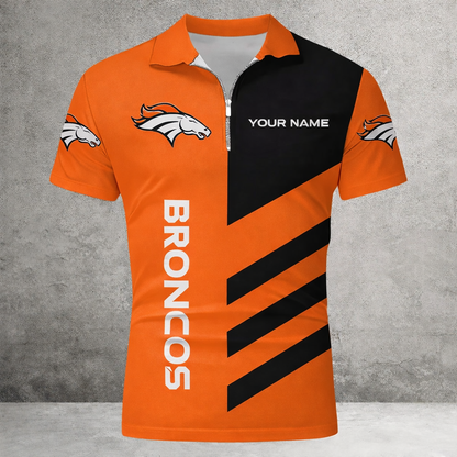 LIMITED EDITION - NEW CUSTOMIZED NFL13 DVB DENVER BRONCOS ZIP POLO SHIRT