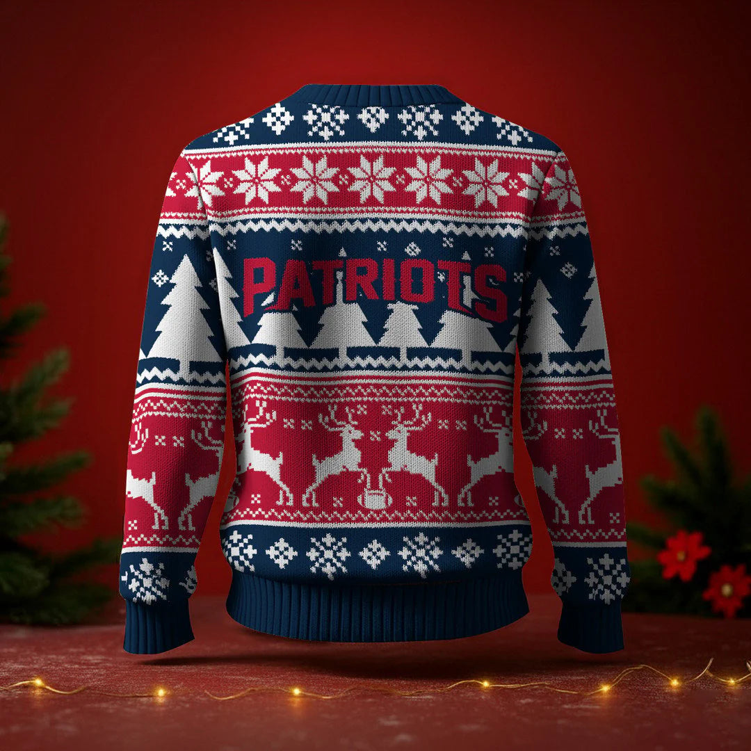 LIMITED EDITION - NEW CUSTOMIZED NFL27 NEP NEW ENGLAND PATRIOTS UGLY SWEATER