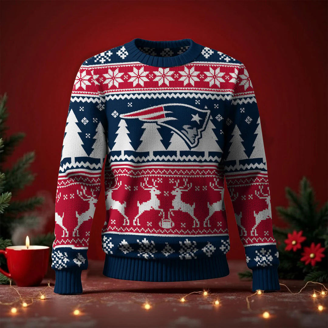 LIMITED EDITION - NEW CUSTOMIZED NFL27 NEP NEW ENGLAND PATRIOTS UGLY SWEATER