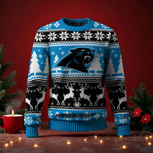 LIMITED EDITION - NEW CUSTOMIZED NFL23 CLP CAROLINA PANTHERS UGLY SWEATER