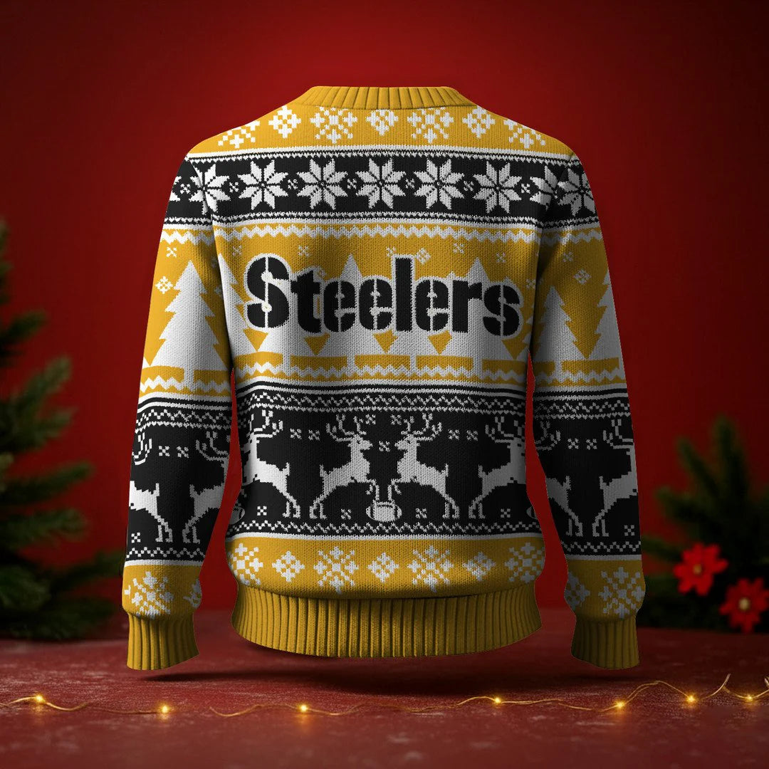 LIMITED EDITION - NEW CUSTOMIZED NFL14 PSB PITTSBURGH STEELERS UGLY SWEATER