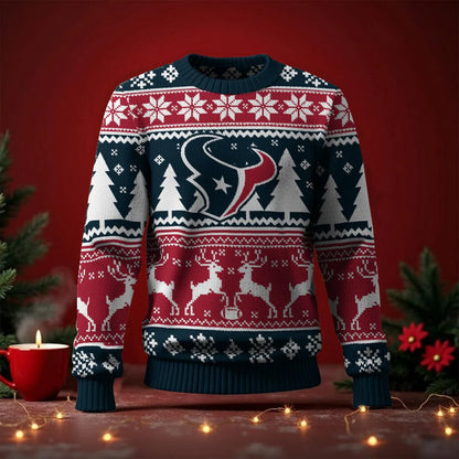LIMITED EDITION - NEW CUSTOMIZED NFL15 HTT HOUSTON TEXANS UGLY SWEATER