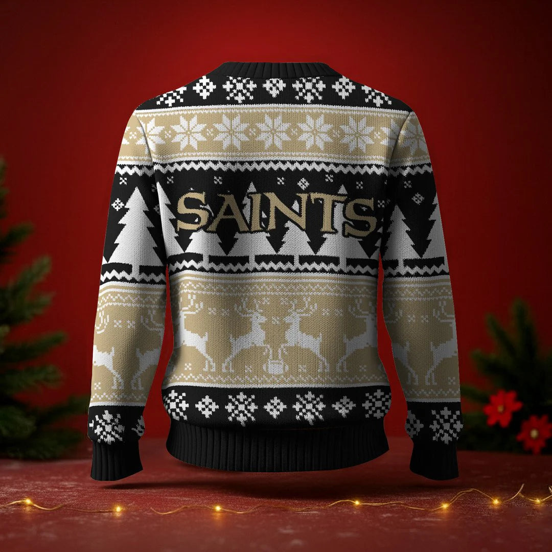 LIMITED EDITION - NEW CUSTOMIZED NFL24 NOS NEW ORLEANS SAINTS UGLY SWEATER