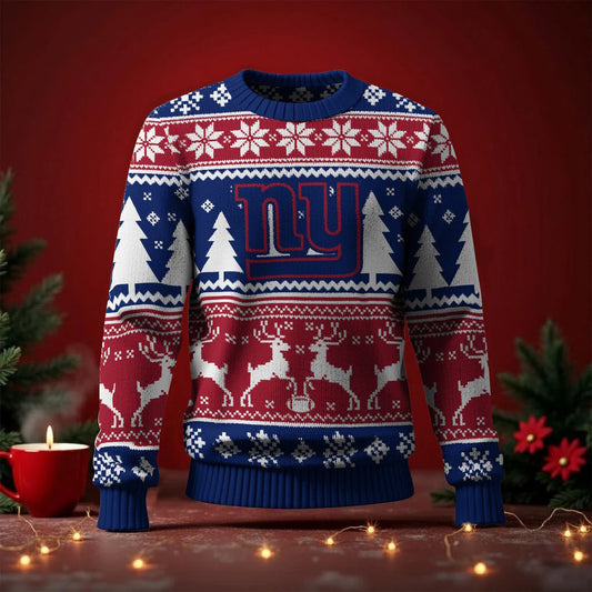 LIMITED EDITION - NEW CUSTOMIZED NFL32 NYG NEW YORK GIANTS UGLY SWEATER