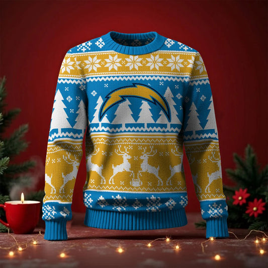 LIMITED EDITION - NEW CUSTOMIZED NFL09 LAC LOS ANGELES CHARGERS UGLY SWEATER