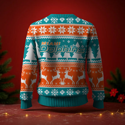 LIMITED EDITION - NEW CUSTOMIZED NFL19 MDP MIAMI DOLPHINS UGLY SWEATER