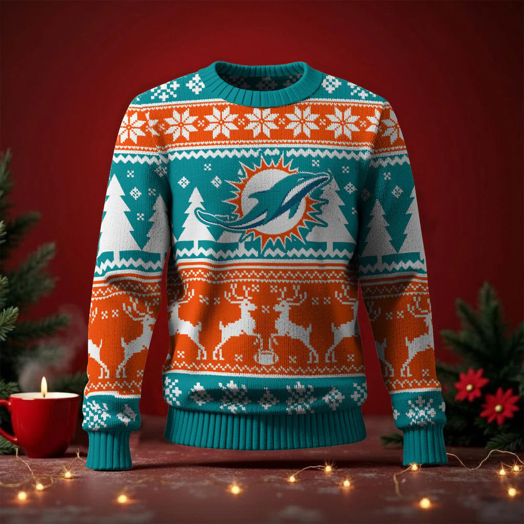 LIMITED EDITION - NEW CUSTOMIZED NFL19 MDP MIAMI DOLPHINS UGLY SWEATER