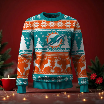LIMITED EDITION - NEW CUSTOMIZED NFL19 MDP MIAMI DOLPHINS UGLY SWEATER