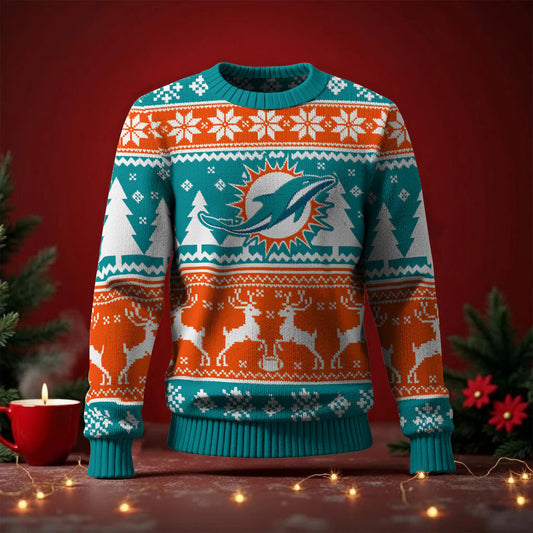LIMITED EDITION - NEW CUSTOMIZED NFL19 MDP MIAMI DOLPHINS UGLY SWEATER