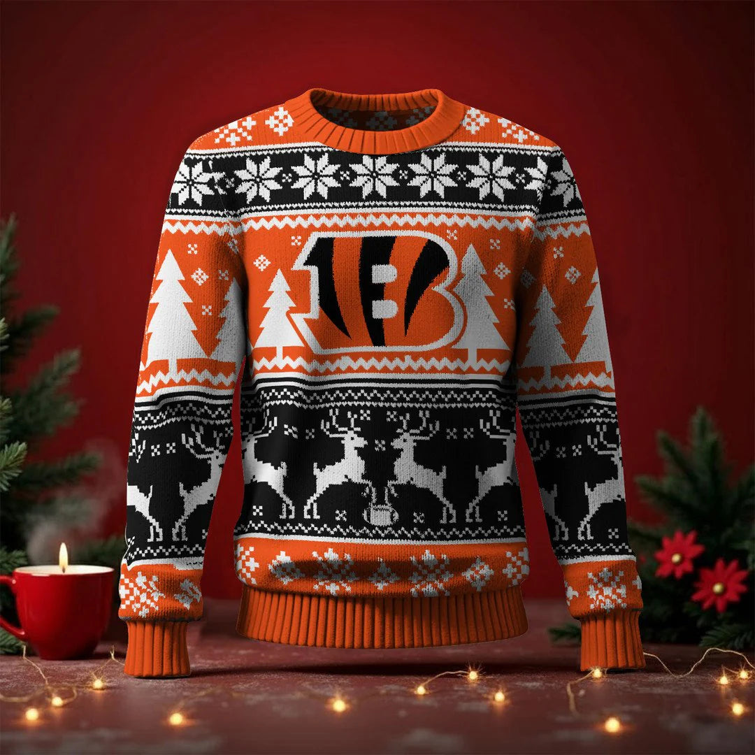 LIMITED EDITION - NEW CUSTOMIZED NFL16 CCB CINCINNATI BENGALS UGLY SWEATER