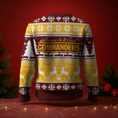LIMITED EDITION - NEW CUSTOMIZED NFL12 WTC WASHINGTON COMMANDERS UGLY SWEATER