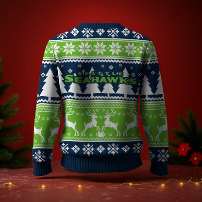 LIMITED EDITION - NEW CUSTOMIZED NFL06 SSH SEATTLE SEAHAWKS UGLY SWEATER