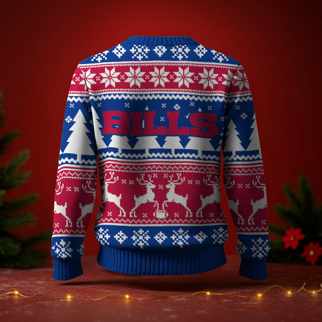 LIMITED EDITION - NEW CUSTOMIZED NFL03 BFB BUFFALO BILLS UGLY SWEATER