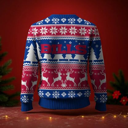 LIMITED EDITION - NEW CUSTOMIZED NFL03 BFB BUFFALO BILLS UGLY SWEATER