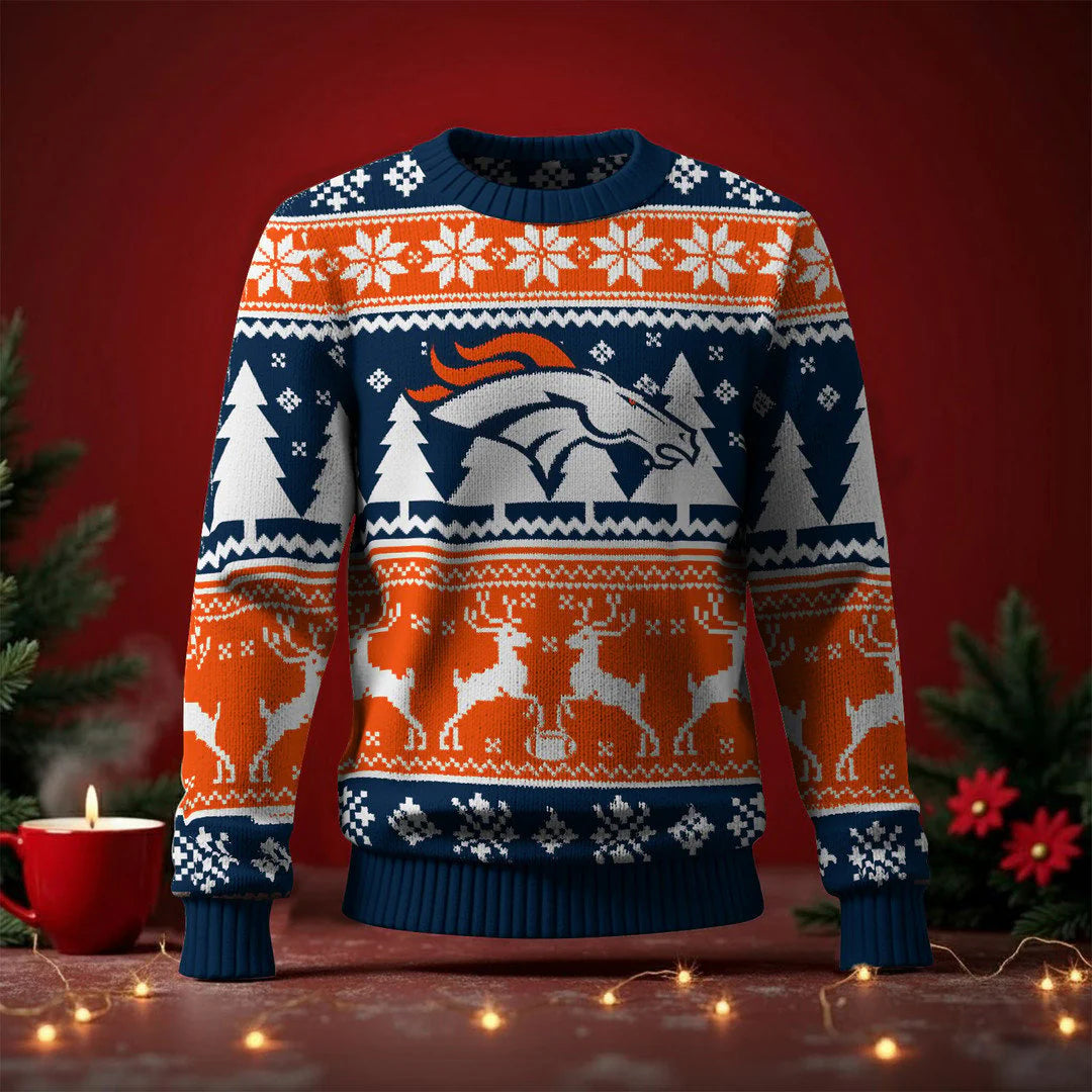 LIMITED EDITION - NEW CUSTOMIZED NFL13 DVB DENVER BRONCOS UGLY SWEATER