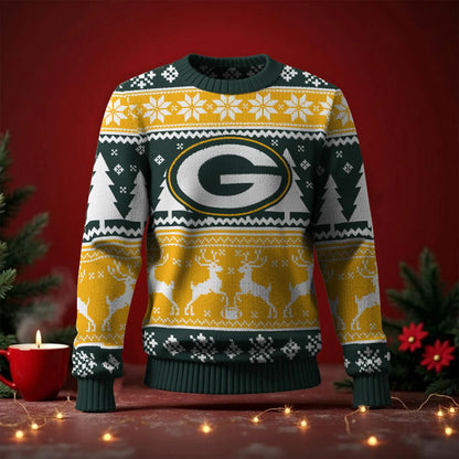 LIMITED EDITION - NEW CUSTOMIZED NFL08 GBP GREEN BAY PACKERS UGLY SWEATER