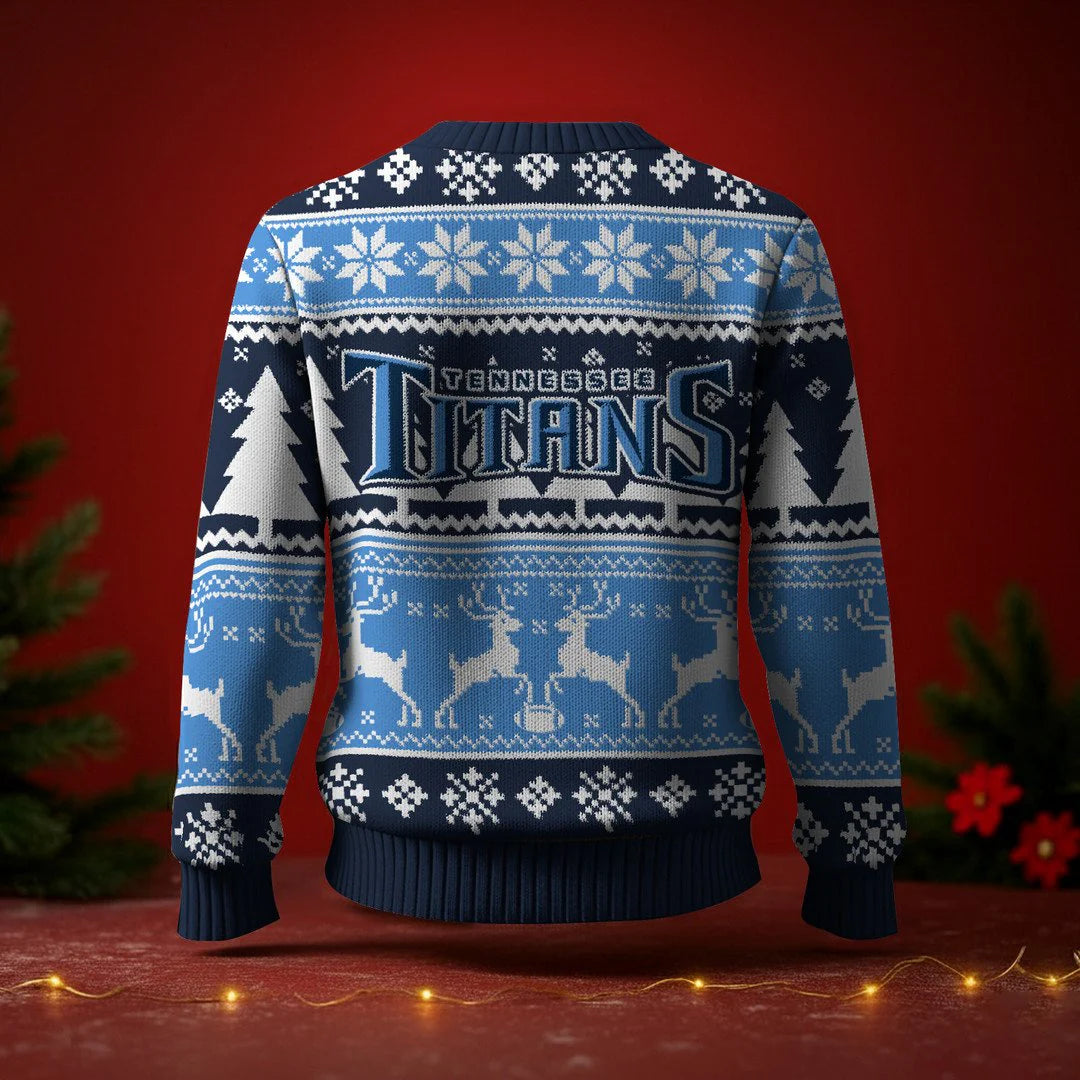 LIMITED EDITION - NEW CUSTOMIZED NFL31 TST TENNESSEE TITANS UGLY SWEATER