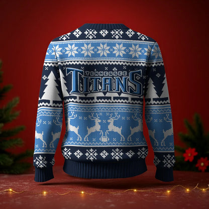 LIMITED EDITION - NEW CUSTOMIZED NFL31 TST TENNESSEE TITANS UGLY SWEATER