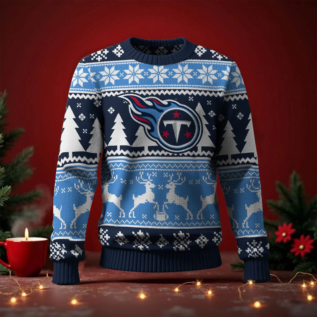 LIMITED EDITION - NEW CUSTOMIZED NFL31 TST TENNESSEE TITANS UGLY SWEATER
