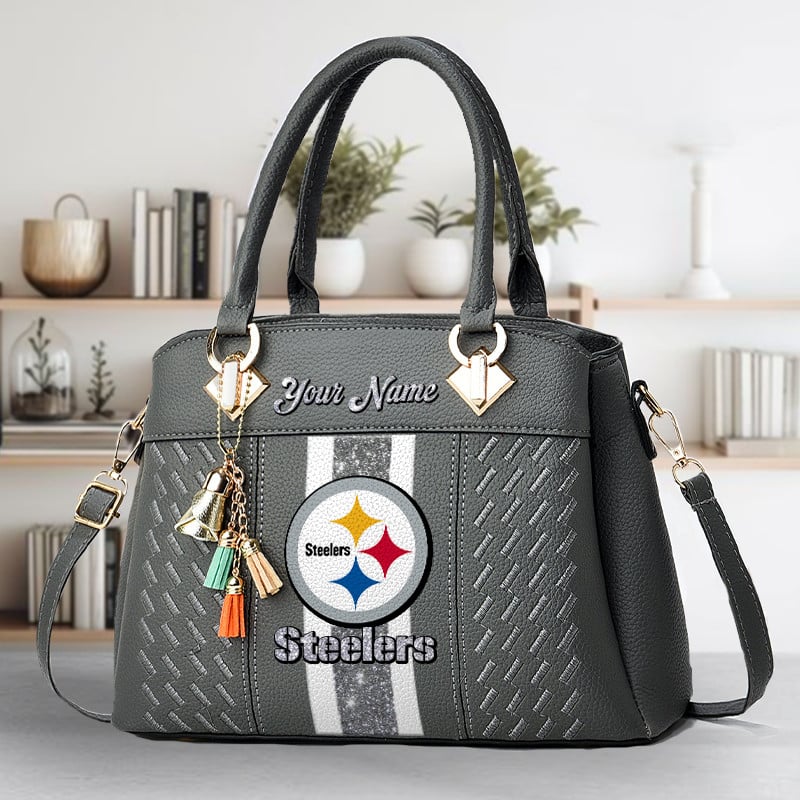 LIMITED EDITION - NEW CUSTOMIZED NFL14 PSB PITTSBURGH STEELERS ZIP HANDBAG MULTICOLOR
