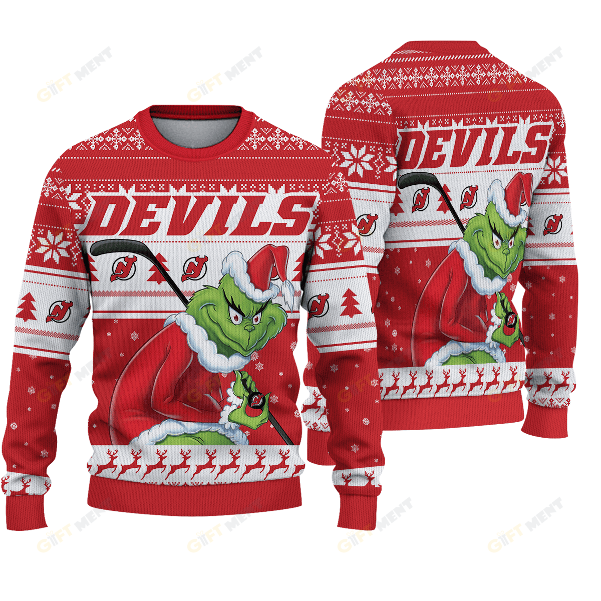 LIMITED EDITION - NEW CUSTOMIZED NHL06 NJD NEW JERSEY DEVILS UGLY SWEATER