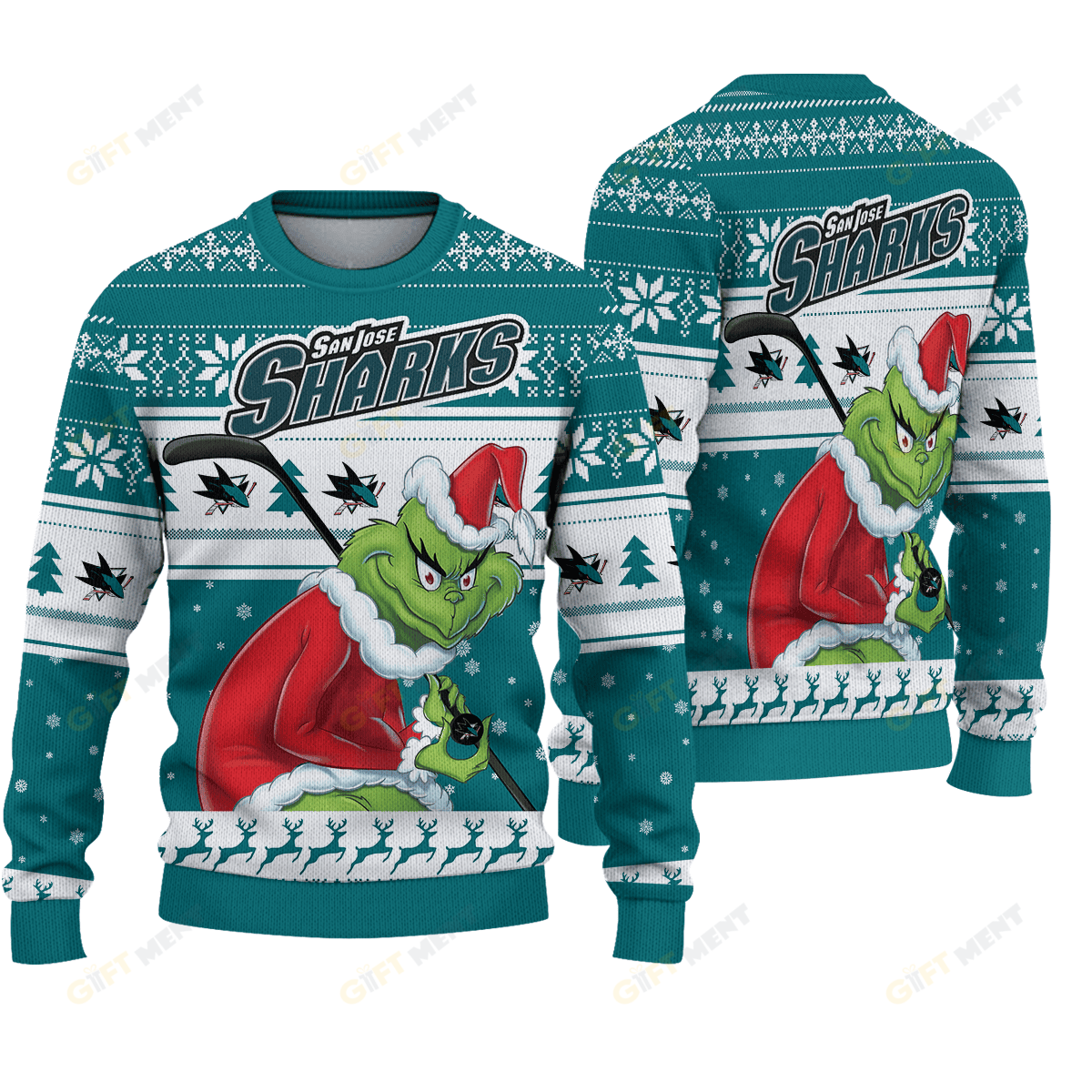 LIMITED EDITION - NEW CUSTOMIZED NHL32 SJS SAN JOSE SHARKS UGLY SWEATER