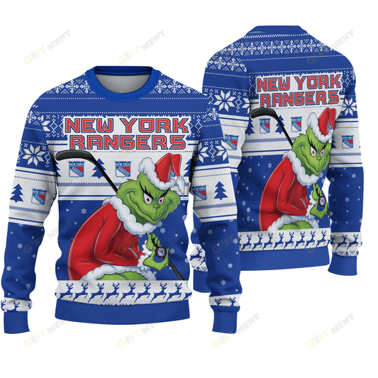 LIMITED EDITION - NEW CUSTOMIZED NHL24 NYR NEW YORK RANGERS UGLY SWEATER