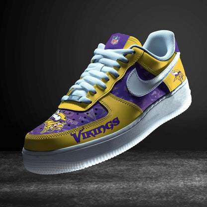 LIMITED EDITION - NEW CUSTOMIZED NFL05 MVK MINNESOTA VIKINGS AF1 SNEAKERS