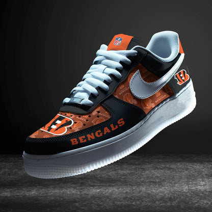 LIMITED EDITION - NEW CUSTOMIZED NFL16 CCB CINCINNATI BENGALS AF1 SNEAKERS