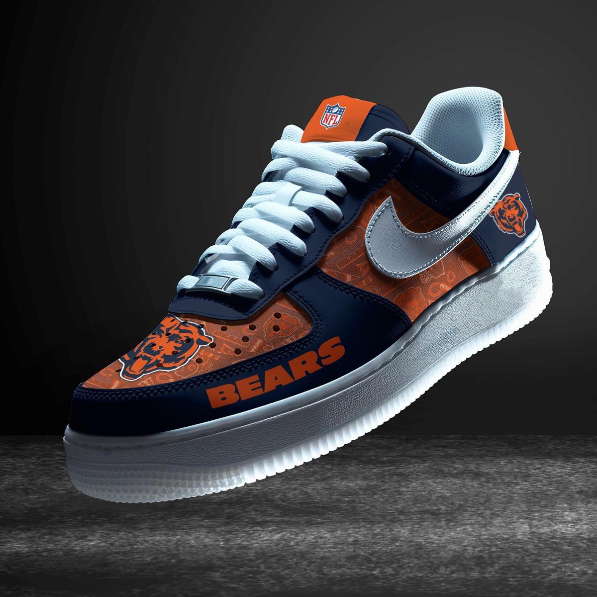 LIMITED EDITION - NEW CUSTOMIZED NFL26 CCB CHICAGO BEARS AF1 SNEAKERS