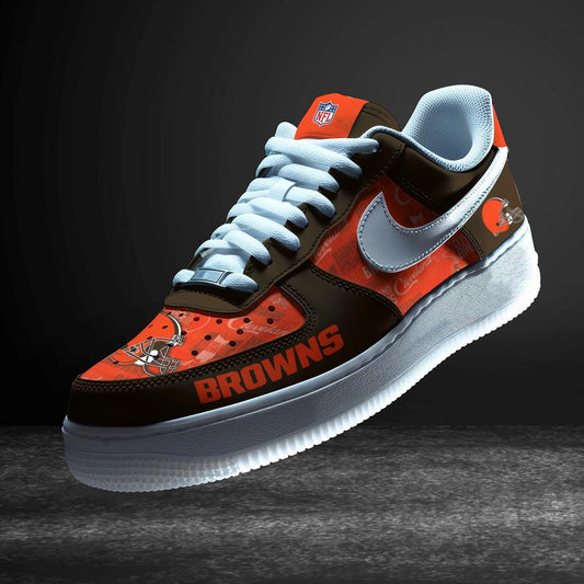LIMITED EDITION - NEW CUSTOMIZED NFL29 CLB CLEVELAND BROWNS AF1 SNEAKERS