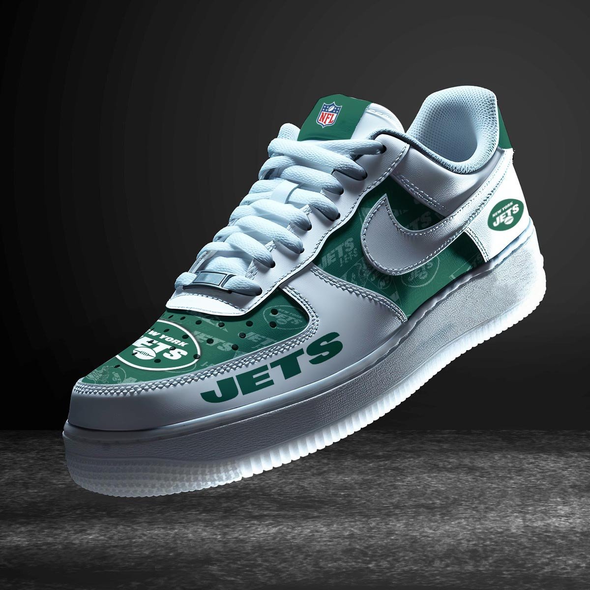 LIMITED EDITION - NEW CUSTOMIZED NFL25 NYJ NEW YORK JETS AF1 SNEAKERS