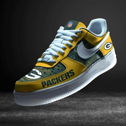 LIMITED EDITION - NEW CUSTOMIZED NFL08 GBP GREEN BAY PACKERS AF1 SNEAKERS