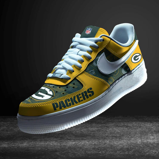 LIMITED EDITION - NEW CUSTOMIZED NFL08 GBP GREEN BAY PACKERS AF1 SNEAKERS