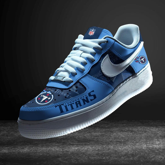 LIMITED EDITION - NEW CUSTOMIZED NFL31 TST TENNESSEE TITANS AF1 SNEAKERS