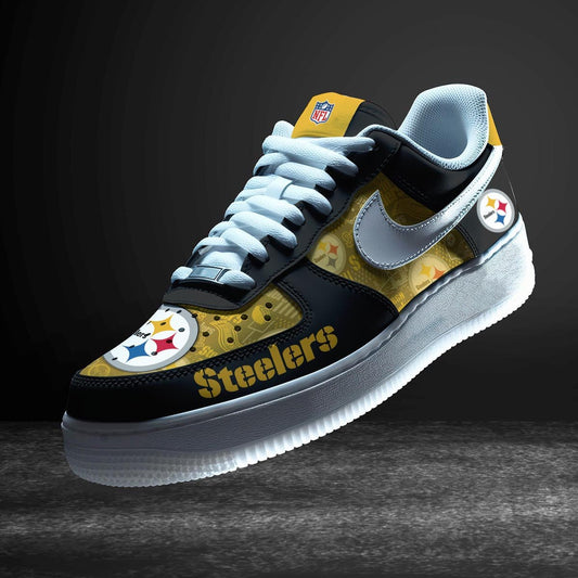 LIMITED EDITION - NEW CUSTOMIZED NFL14 PSB PITTSBURGH STEELERS AF1 SNEAKERS