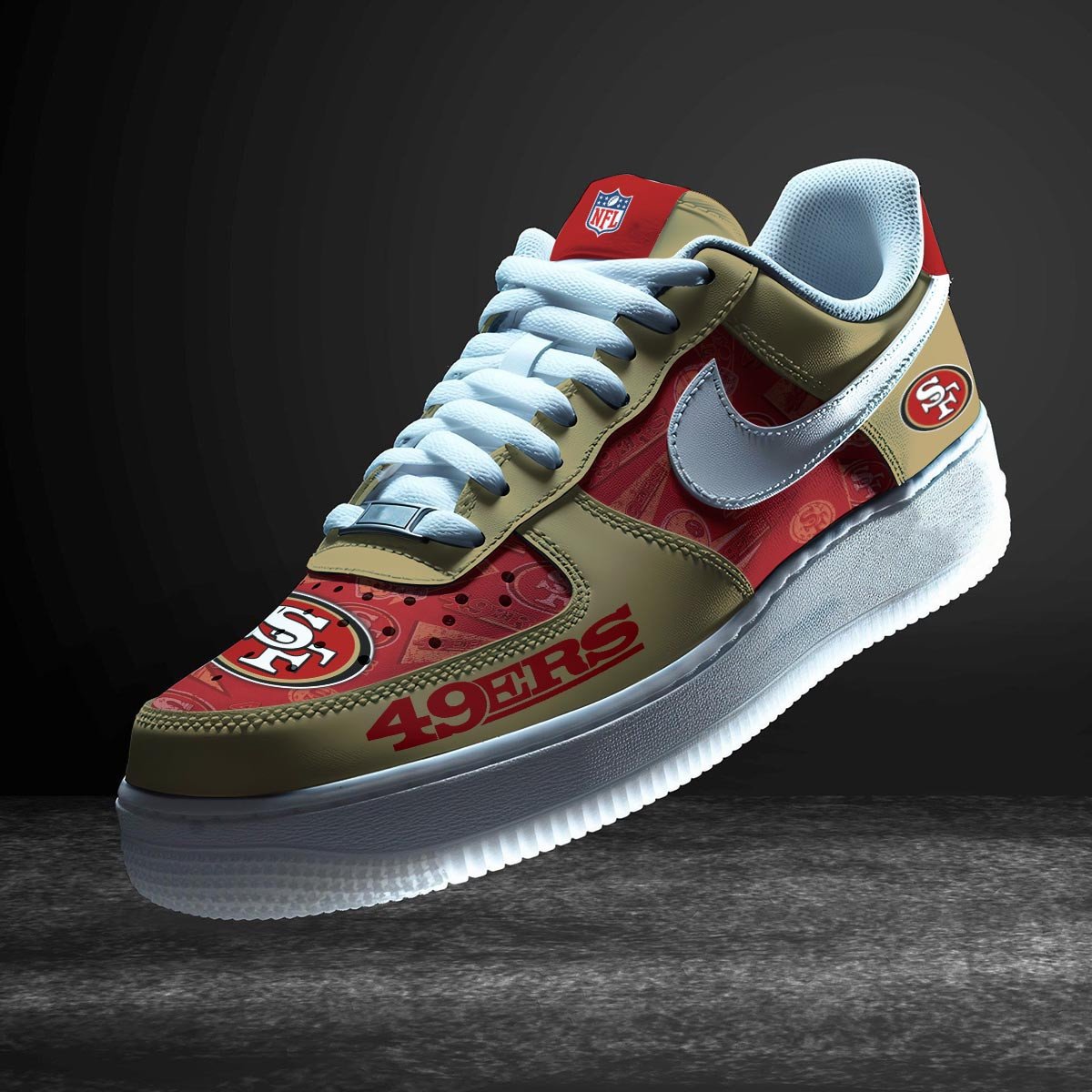 LIMITED EDITION - NEW CUSTOMIZED NFL11 SF49 SAN FRANCISCO 49ERS AF1 SNEAKERS