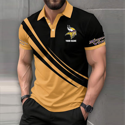 LIMITED EDITION - NEW CUSTOMIZED NFL05 MVK MINNESOTA VIKINGS POLO SHIRT
