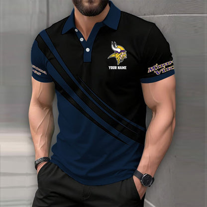 LIMITED EDITION - NEW CUSTOMIZED NFL05 MVK MINNESOTA VIKINGS POLO SHIRT