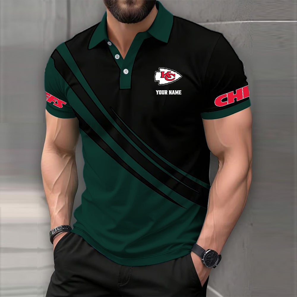 LIMITED EDITION - NEW CUSTOMIZED NFL01 KCC KANSAS CITY CHIEFS POLO SHIRT