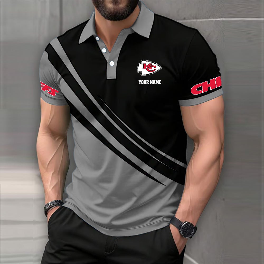 LIMITED EDITION - NEW CUSTOMIZED NFL01 KCC KANSAS CITY CHIEFS POLO SHIRT