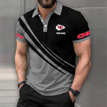 LIMITED EDITION - NEW CUSTOMIZED NFL01 KCC KANSAS CITY CHIEFS POLO SHIRT