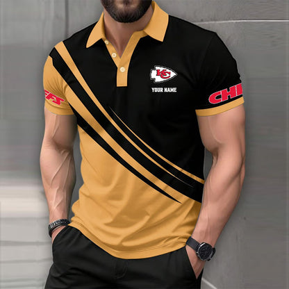 LIMITED EDITION - NEW CUSTOMIZED NFL01 KCC KANSAS CITY CHIEFS POLO SHIRT
