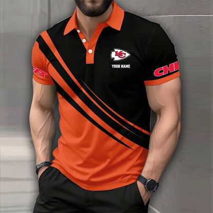 LIMITED EDITION - NEW CUSTOMIZED NFL01 KCC KANSAS CITY CHIEFS POLO SHIRT