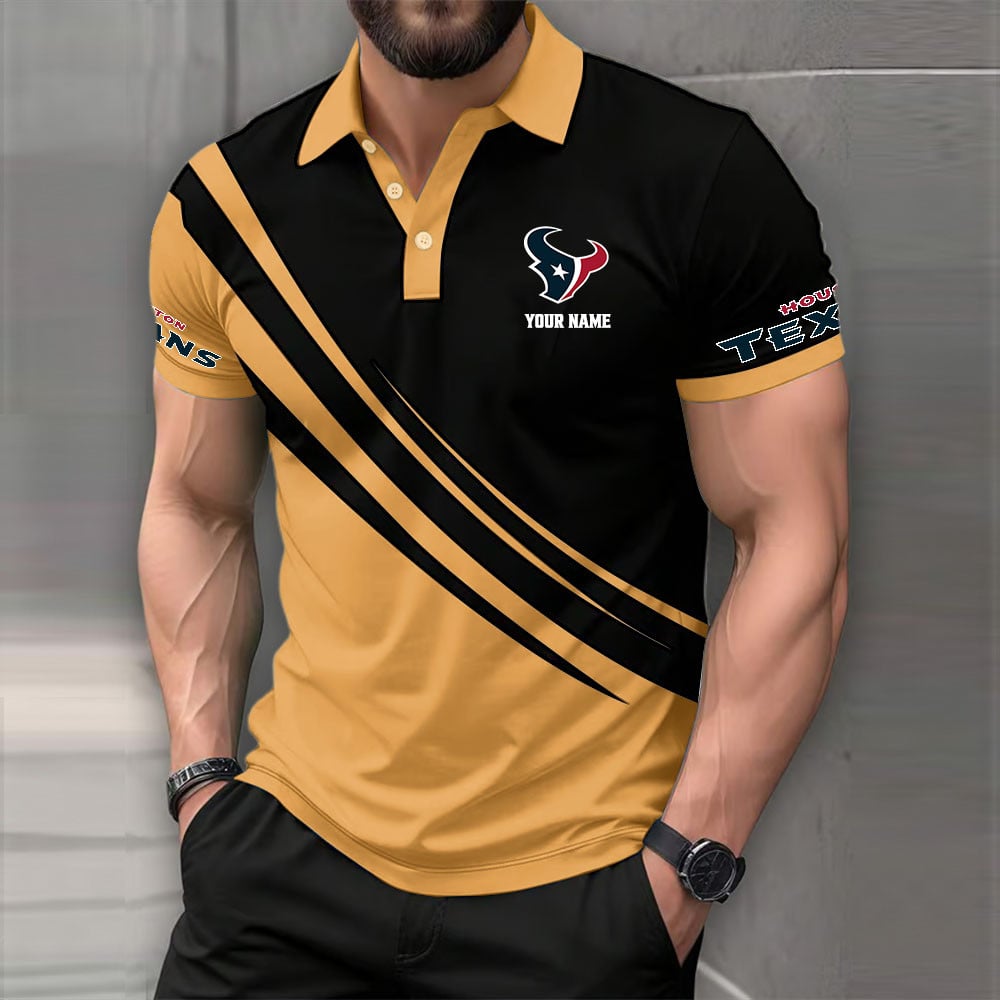 LIMITED EDITION - NEW CUSTOMIZED NFL15 HTT HOUSTON TEXANS POLO SHIRT