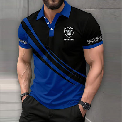 LIMITED EDITION - NEW CUSTOMIZED NFL07 LVR LAS VEGAS RAIDERS POLO SHIRT