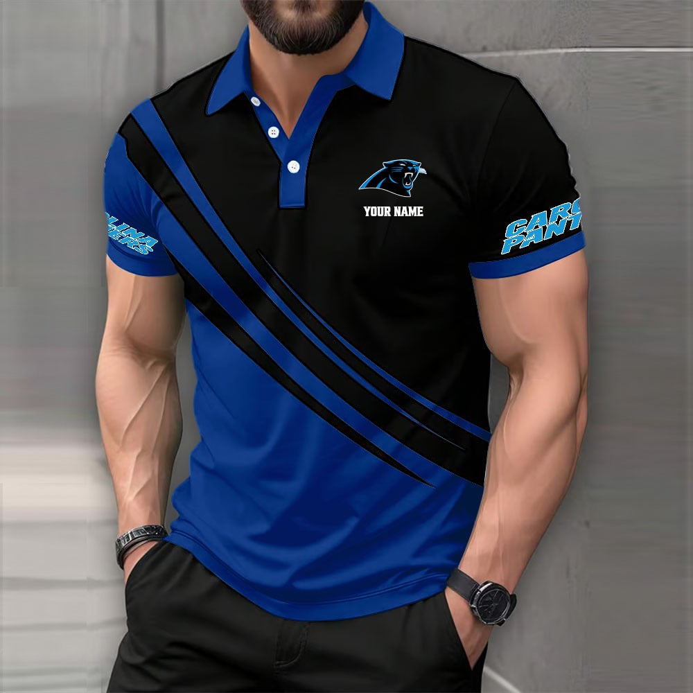 LIMITED EDITION - NEW CUSTOMIZED NFL23 CLP CAROLINA PANTHERS POLO SHIRT